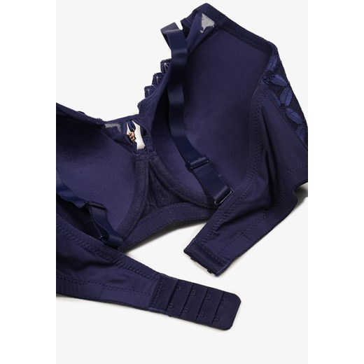 Granatowy Biustonosz o Kroju Full Cup Push-Up Zdobiony Geometrycznym Wzorem Renee 80D promocyjna cena renee.pl