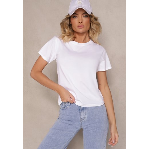 Biały Casualowy Bawełniany T-shirt Rivali ze sklepu renee.pl w kategorii Bluzki damskie - zdjęcie 179942042