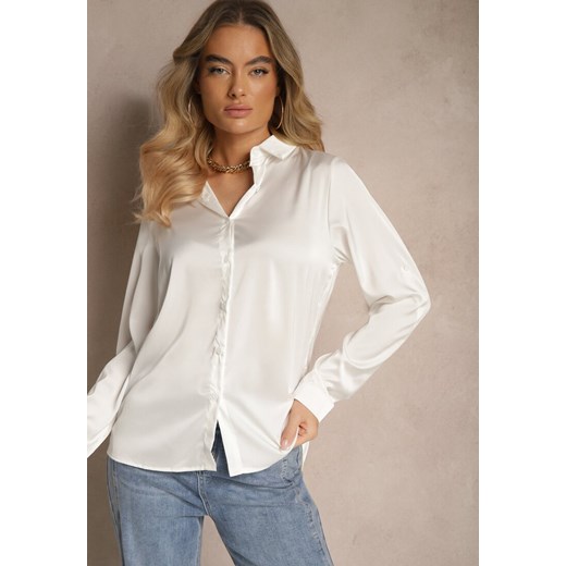 Biała Klasyczna Koszula z Kołnierzykiem Kassinea Renee XL wyprzedaż renee.pl