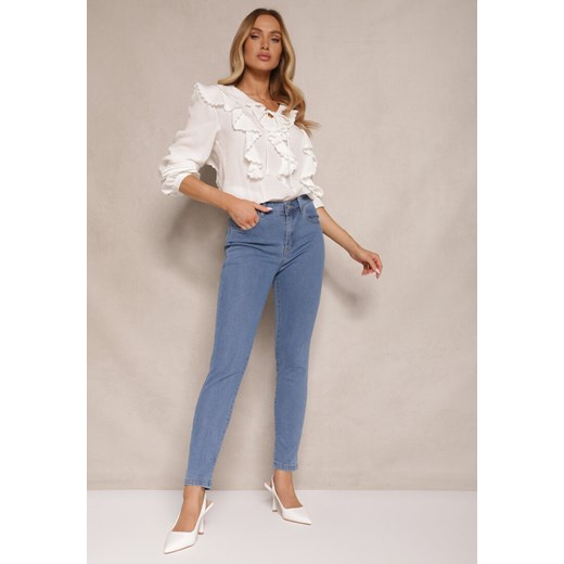 Niebieskie Jeansy High Waist Regular z Bawełną Elisira ze sklepu renee.pl w kategorii Jeansy damskie - zdjęcie 179947561