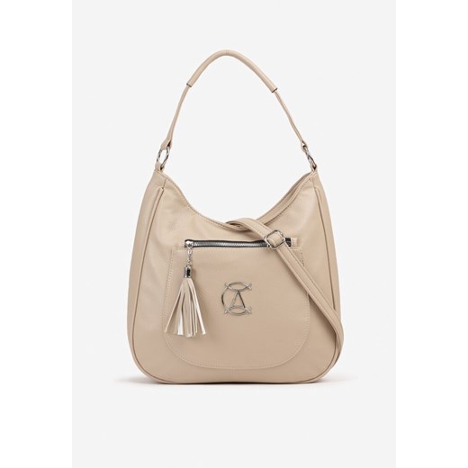 Ciemnobeżowa Torebka Shopperka z Frędzlami i Aplikacją Gelluria ze sklepu renee.pl w kategorii Torby Shopper bag - zdjęcie 179949484