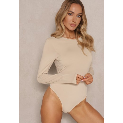 Jasnobeżowe Body w Stylu Basic Sovfia ze sklepu renee.pl w kategorii Bluzki damskie - zdjęcie 179952034