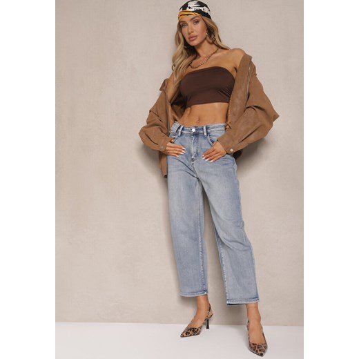Niebieskie Jeansy High Waist Mom Fit Zolseli ze sklepu renee.pl w kategorii Jeansy damskie - zdjęcie 179952172