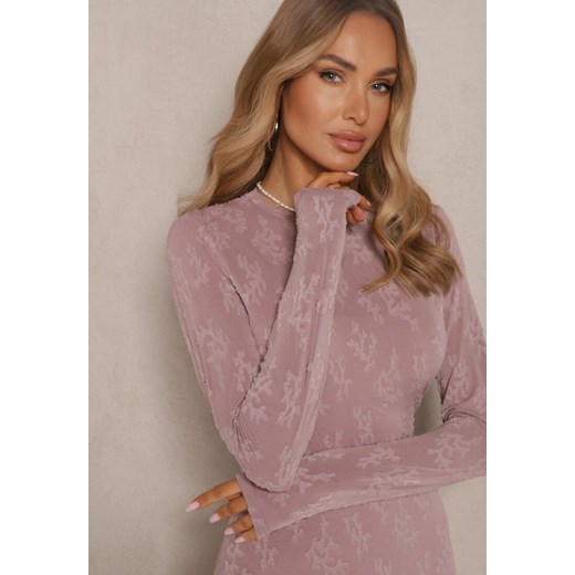 Sukienka Renee maxi fioletowa dopasowana z wiskozy elegancka 