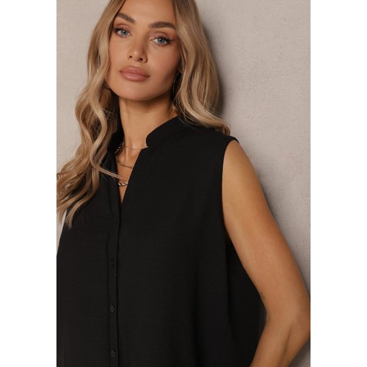 Czarny Komplet Koszula na Guziki bez Rękawów i Szerokie Spodnie Telaritia Renee 2XL okazja renee.pl