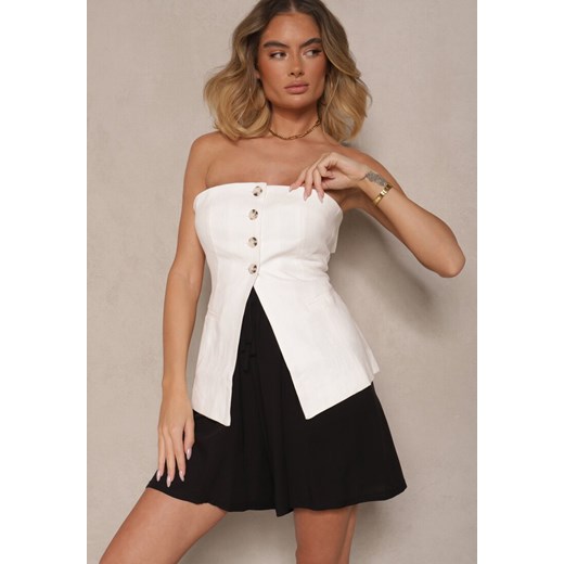 Czarne Szorty z Bawełny High Waist Ozdobione Wiązaniem Selmio ze sklepu renee.pl w kategorii Szorty - zdjęcie 179960681