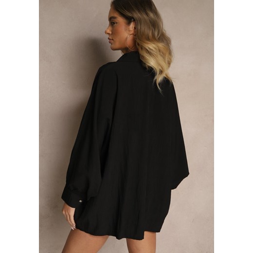 Czarna Koszula z Wiskozą w Stylu Nietoperza Sonarielia Renee ONE SIZE okazja renee.pl