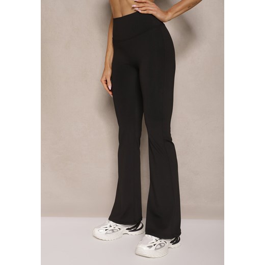 Czarne Legginsy Dzwony High Waist Orruvana ze sklepu renee.pl w kategorii Spodnie damskie - zdjęcie 179966432