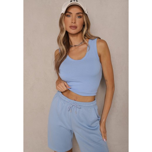 Jasnoniebieski Tank Top Prążkowany Toslina Renee S renee.pl okazja