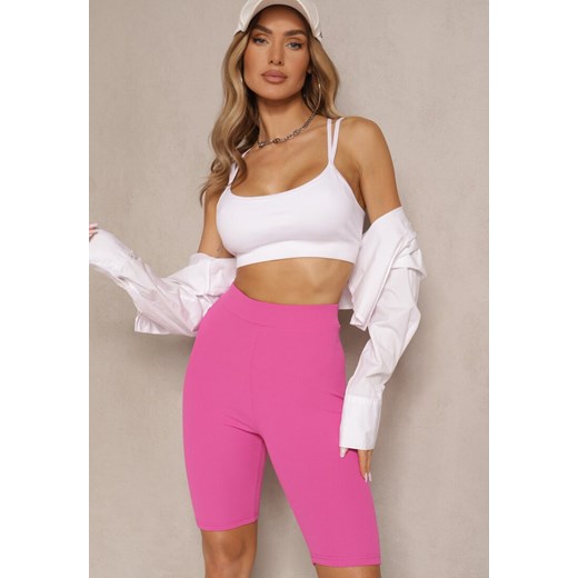Różowe Sportowe Szorty Kolarki Prążkowane High Waist Steiama ze sklepu renee.pl w kategorii Szorty - zdjęcie 179968943