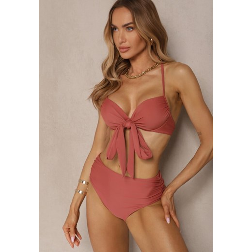 Jasnobrązowe Bikini Wiązany Biustonosz i Majtki Typu Figi Fevarelia ze sklepu renee.pl w kategorii Stroje kąpielowe - zdjęcie 179969431