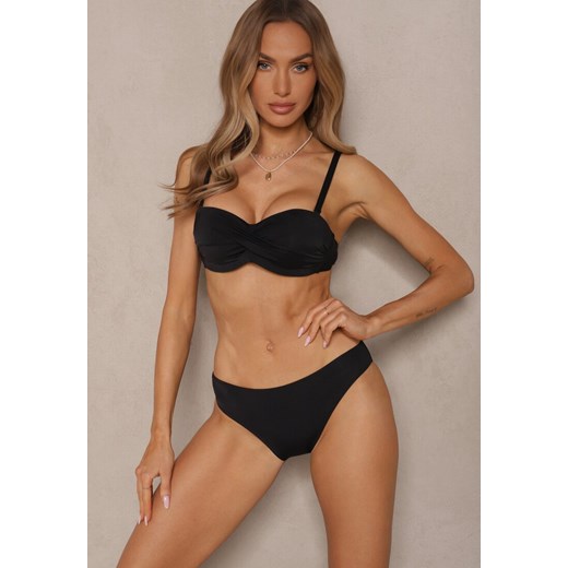 Czarne Bikini 2 Pary Majtek Typu Figi i Biustonosz Wiązany na Plecach Galanoria ze sklepu renee.pl w kategorii Stroje kąpielowe - zdjęcie 179969513