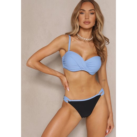 Jasnoniebieskie Bikini Majtki Figi i Biustonosz z Marszczeniem Sepiana Renee 46 wyprzedaż renee.pl