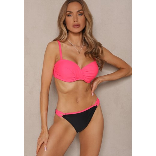 Ciemnoróżowe Bikini Majtki Figi i Biustonosz z Marszczeniem Sepiana ze sklepu renee.pl w kategorii Stroje kąpielowe - zdjęcie 179970002