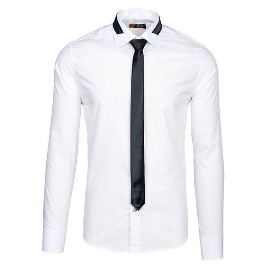 Koszula męska BOLF 4714-1 biała - BIAŁY denley-pl bialy jesień