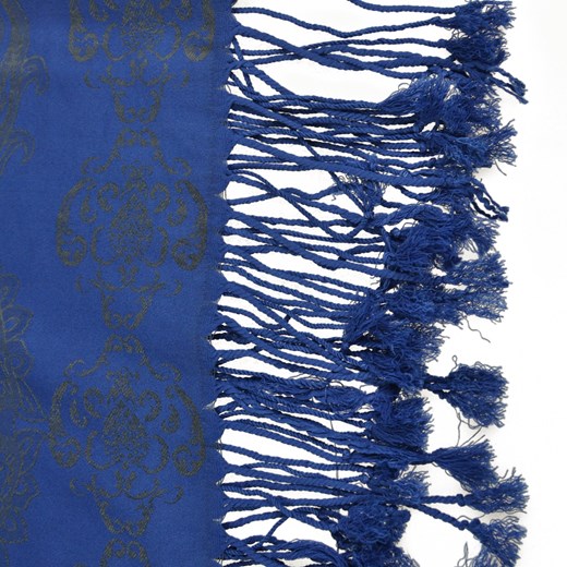 ELEGANCKI KOBALTOWY SZAL Z WZOREM PAISLEY allora granatowy szalik