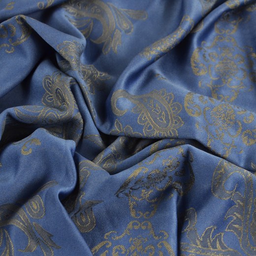ELEGANCKI KOBALTOWY SZAL Z WZOREM PAISLEY allora niebieski wieczorowe