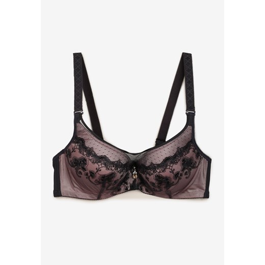 Szaro-Różowy Biustonosz z Efektem Push Up i Odpinanymi Ramiączkami Clarimonde 95D okazyjna cena born2be.pl
