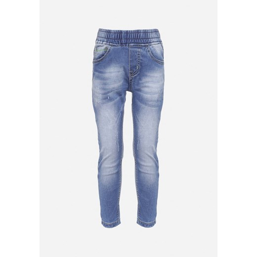 Niebieskie Jeansy Skinny z Gumką w Pasie i Kieszeniami Prunnela ze sklepu born2be.pl w kategorii Spodnie dziewczęce - zdjęcie 180048474