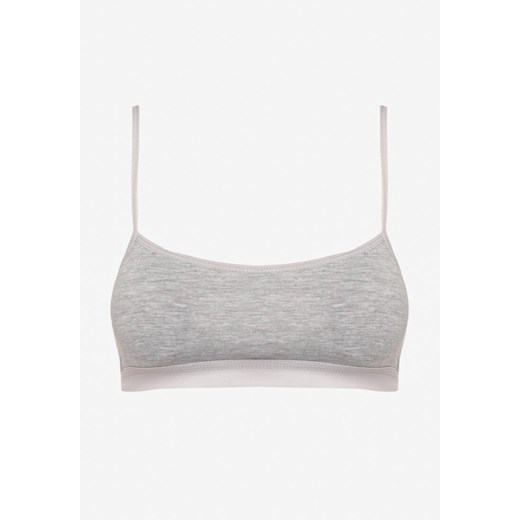 Szary Biustonosz Sportowy Braletka z Usztywnionymi Miseczkami Daciana 90/95 okazja born2be.pl