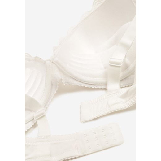 Jasnobeżowy Biustonosz Push-Up z Koronkowego Materiału Chrisianna 85E wyprzedaż born2be.pl