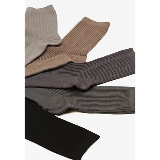 Wielokolorowe Bawełniane Skarpety Basic 5-pack o Gładkim Wykończeniu Seziena 39-42 promocyjna cena born2be.pl