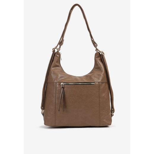 Ciemnobeżowa Torebka z Regulowaną Rączką z Kieszonkami Tirilda ze sklepu born2be.pl w kategorii Torby Shopper bag - zdjęcie 180093853