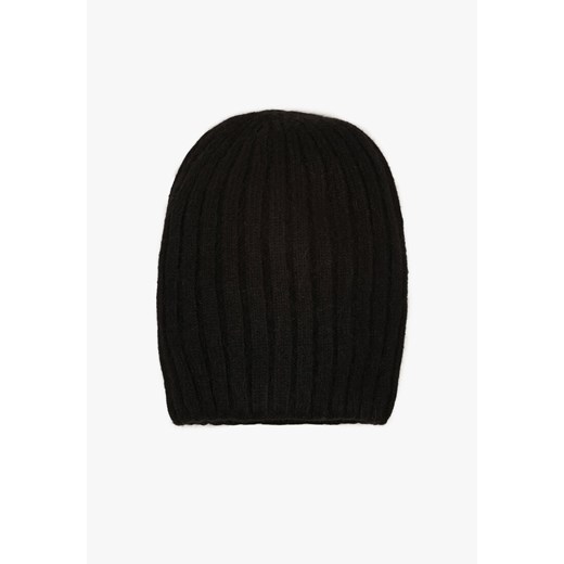 Czarna Prążkowana Czapka Beanie z Wiskozy Enalwenna ze sklepu born2be.pl w kategorii Czapki zimowe damskie - zdjęcie 180110830