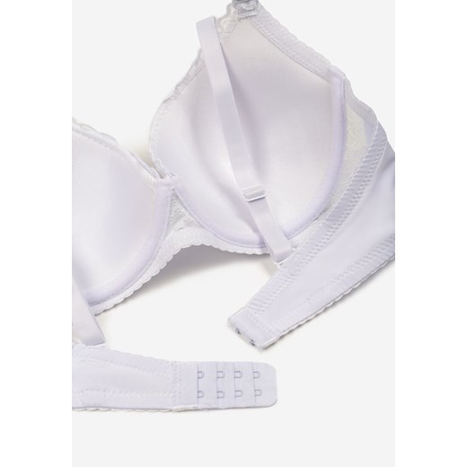 Biały Biustonosz z Motywem Kwiatowej Koronki Nelenor 85B okazyjna cena born2be.pl