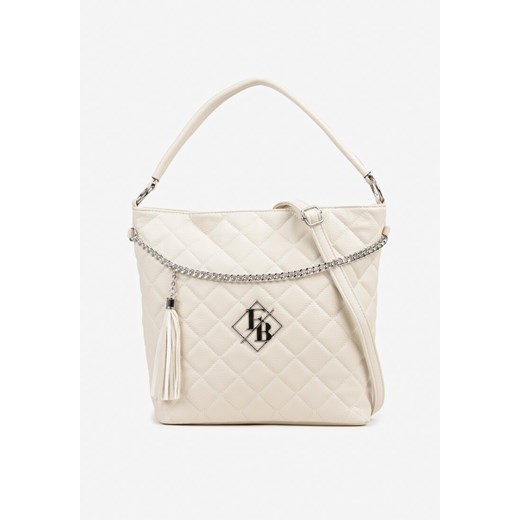 Beżowa Torebka Pikowana Shopper z Paskiem Lanelea ze sklepu born2be.pl w kategorii Torby Shopper bag - zdjęcie 180131080