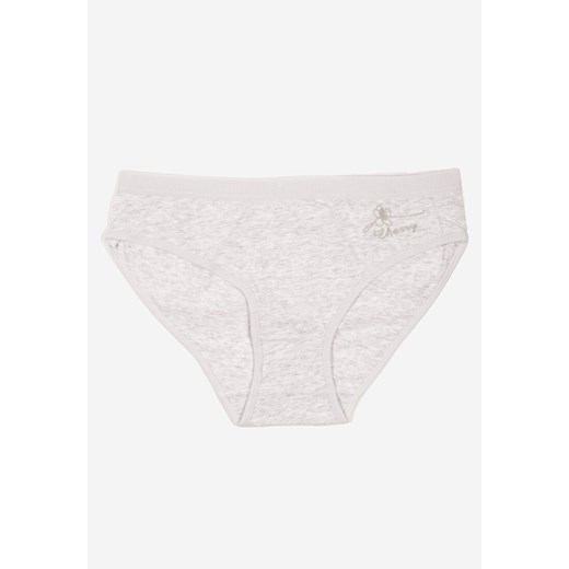 Jasnoszare Bawełniane Majtki w Stylu Fig Talivira ze sklepu born2be.pl w kategorii Majtki damskie - zdjęcie 180132682