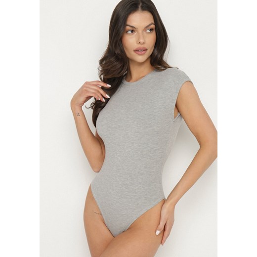 Szare Klasyczne Body z Wiskozą Wilimi ze sklepu born2be.pl w kategorii Body damskie - zdjęcie 180156514