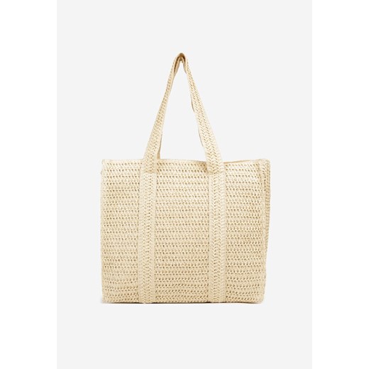 Beżowa Plażowa Torebka Shopperka w Stylu Boho Galapira ze sklepu born2be.pl w kategorii Torby letnie - zdjęcie 180158530