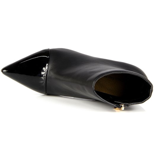 ELISA ESPOSITO LW456 czarne botki damskie z lakierowanym noskiem butyraj-pl czarny skóra