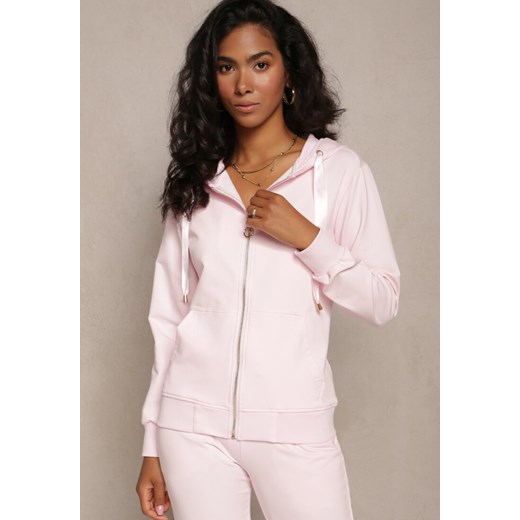 Różowa Rozsuwana Bluza z Kapturem Lecua - id: WPU-4288-45-PINK - marki Renee - 180168253 Różowa Rozsuwana Bluza z Kapturem Lecua ze sklepu renee.pl w kategorii Bluzy damskie - zdjęcie 180168253