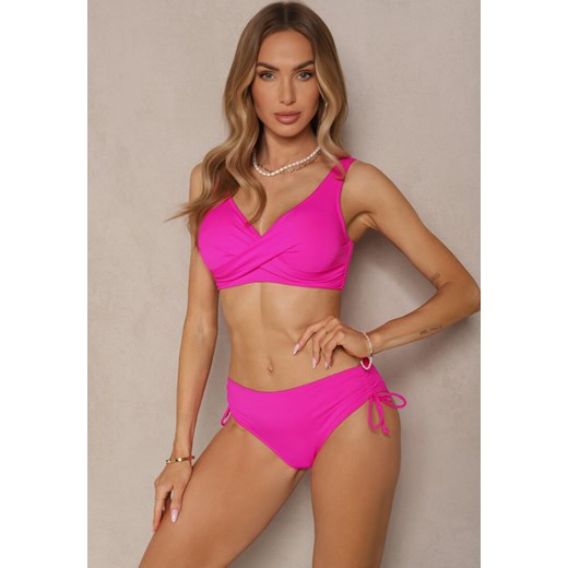Fuksjowe Bikini Biustonosz i Majtki Figi z Wiązaniem Kinalisa ze sklepu renee.pl w kategorii Stroje kąpielowe - zdjęcie 180168572