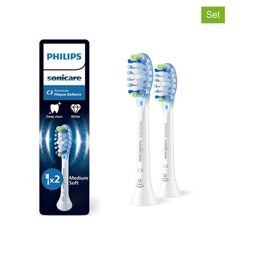 PHILIPS sonicare Wymienne końcówki (2 szt.) &quot;Premium Plaque Defence&quot; w kolorze białym ze sklepu Limango Polska w kategorii Szczoteczki do zębów - zdjęcie 180173354