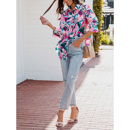 LA Angels Bluzka w kolorze jasnoróżowo-fioletowo-niebieskim La Angels L wyprzedaż Limango Polska