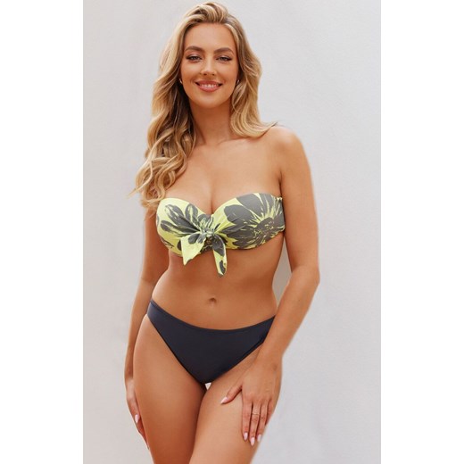 Dwuczęściowy strój kąpielowy Aruba-23/W 716, Kolor żółto-grafitowy, Rozmiar 40, Etna ze sklepu Intymna w kategorii Stroje kąpielowe - zdjęcie 180177303