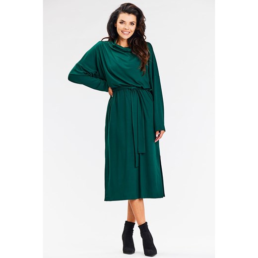 Awama Sukienka w kolorze ciemnozielonym XL wyprzedaż Limango Polska