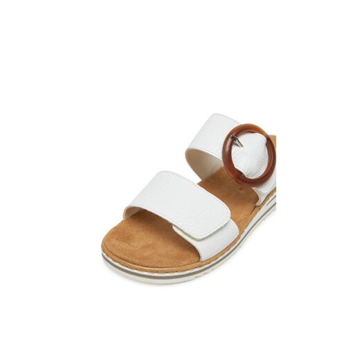 Klapki damskie Rieker na lato bez zapięcia płaskie casual 