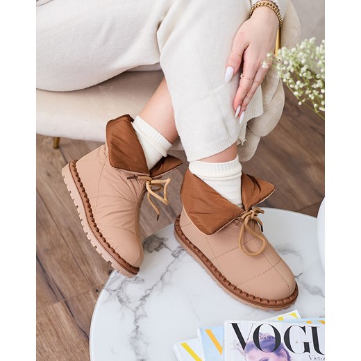 Royalfashion Wsuwane śniegowce damskie w kolorze brązowym Nevonsis ze sklepu royalfashion.pl w kategorii Śniegowce damskie - zdjęcie 180180304