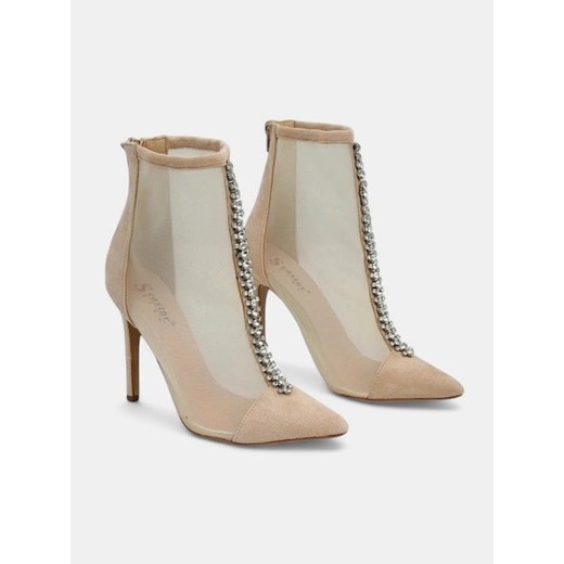 Royalfashion Damskie botki na szpilce z przeźroczystej siateczki Glam Style ze sklepu royalfashion.pl w kategorii Botki - zdjęcie 180180782