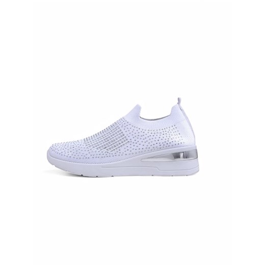 Royalfashion Wsuwane sneakersy damskie na koturnie z cyrkoniami Qelavise ze sklepu royalfashion.pl w kategorii Buty sportowe damskie - zdjęcie 180181031