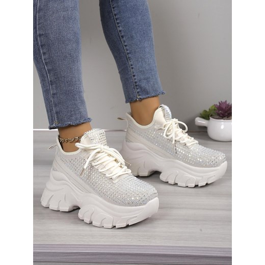 Royalfashion Sportowe sneakersy damskie z cyrkoniami Blysco ze sklepu royalfashion.pl w kategorii Buty sportowe damskie - zdjęcie 180181403