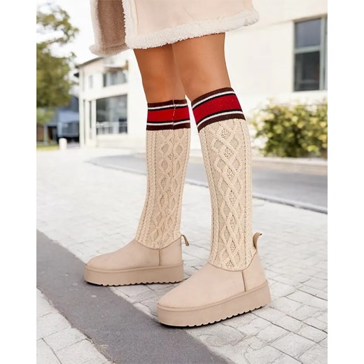Royalfashion Buty a'la śniegowce damskie z cholewką a'la skarpeta Kokumi ze sklepu royalfashion.pl w kategorii Kozaki damskie - zdjęcie 180182191
