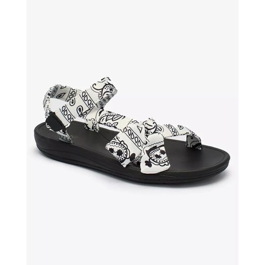 Royalfashion Białe sandały damskie z kokardką Oyall ze sklepu royalfashion.pl w kategorii Sandały damskie - zdjęcie 180182744