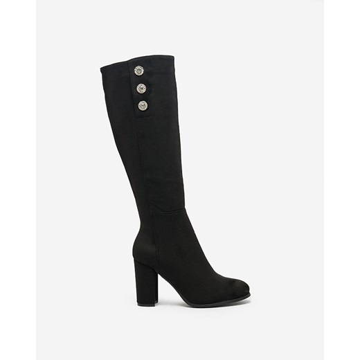 Royalfashion Czarne damskie kozaki do kolana Gacetat ze sklepu royalfashion.pl w kategorii Kozaki damskie - zdjęcie 180184534