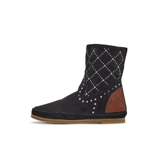 Royalfashion Botki damskie na niskim koturnie z dżetami Indian Style ze sklepu royalfashion.pl w kategorii Botki - zdjęcie 180185061