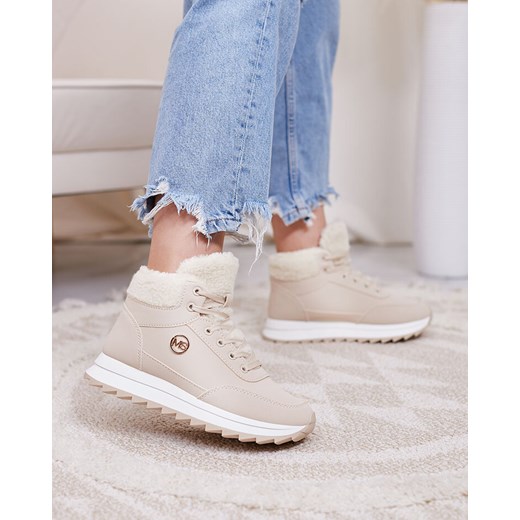 Royalfashion Buty sportowe damskie z ociepleniem w kolorze beżowym Cerrto ze sklepu royalfashion.pl w kategorii Buty sportowe damskie - zdjęcie 180187601